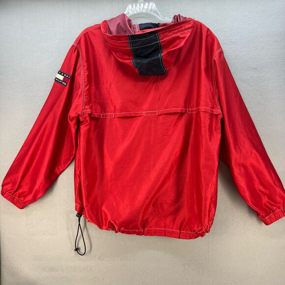 Tommy Hilfiger Men's Quarter Zip Jacket Size Large Pullover Y2K Windbreaker - Picture 8 of 16